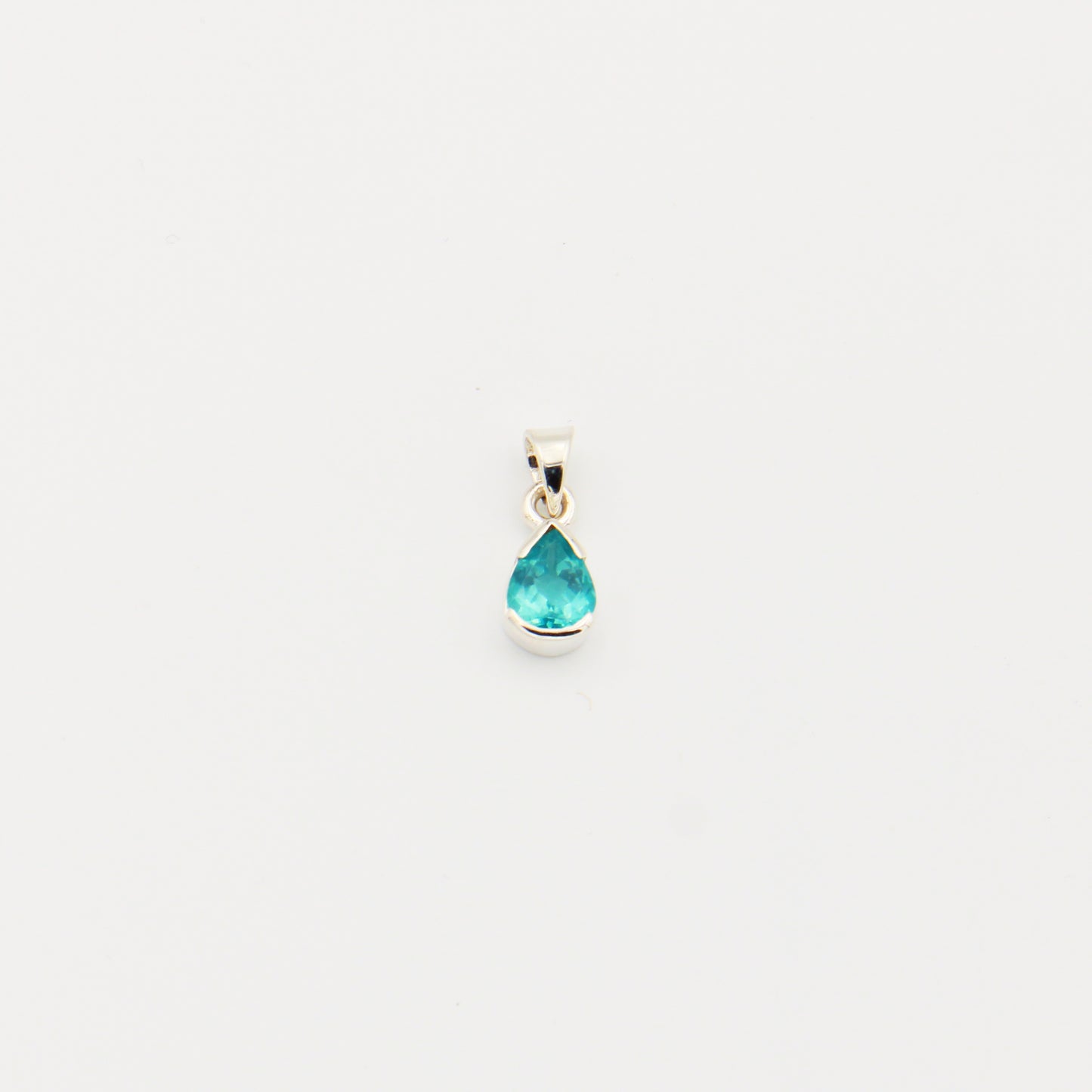 Apatite Teardrop Sterling Half Bezel Pendant