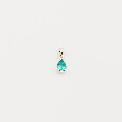 Apatite Teardrop Sterling Half Bezel Pendant