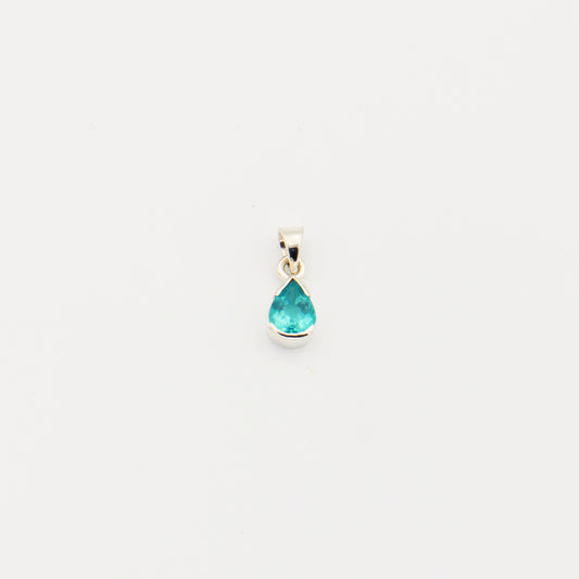 Apatite Teardrop Sterling Half Bezel Pendant