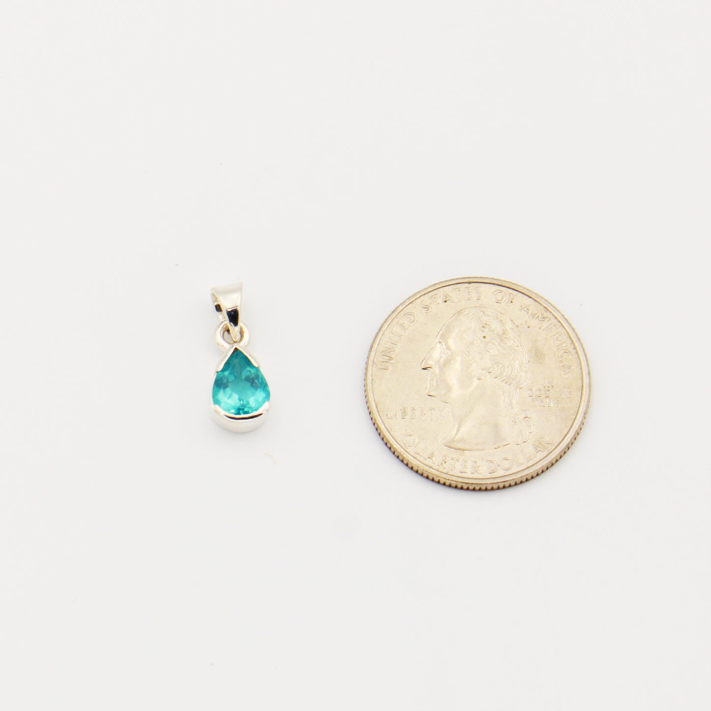 Apatite Teardrop Sterling Half Bezel Pendant
