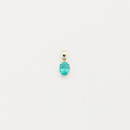 Apatite Oval Sterling Prong Pendant