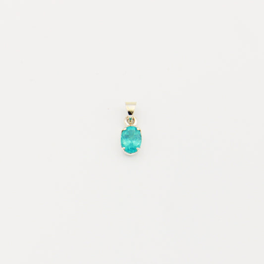 Apatite Oval Sterling Prong Pendant