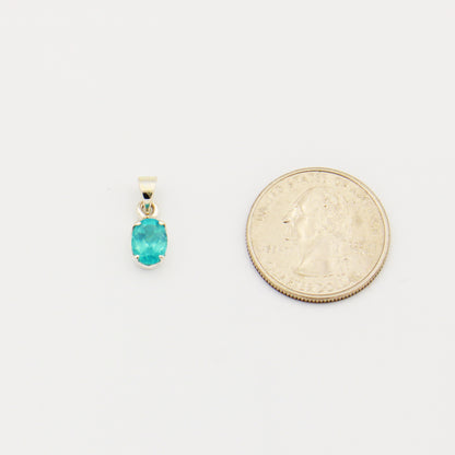 Apatite Oval Sterling Prong Pendant