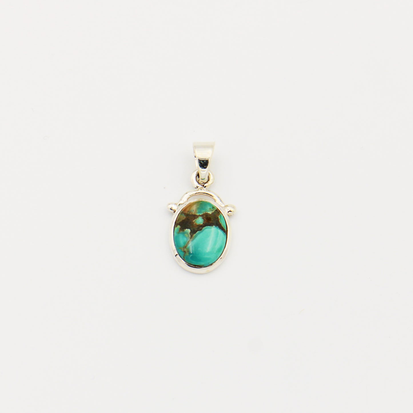 Turquoise Oval Sterling Bezel Pendant