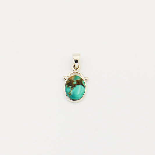 Turquoise Oval Sterling Bezel Pendant