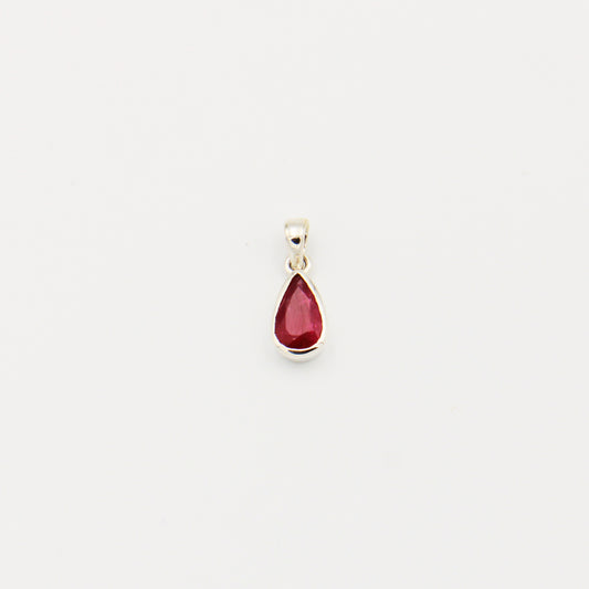 Pink Tourmaline Teardrop Faceted Sterling Silver Pendant