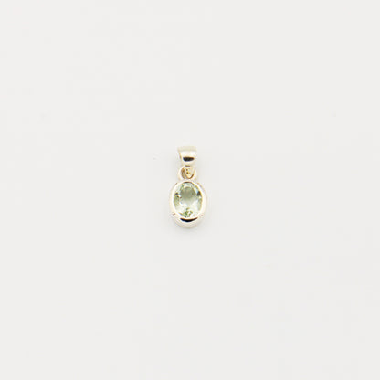 Green Amethyst Small Oval Sterling Pendant