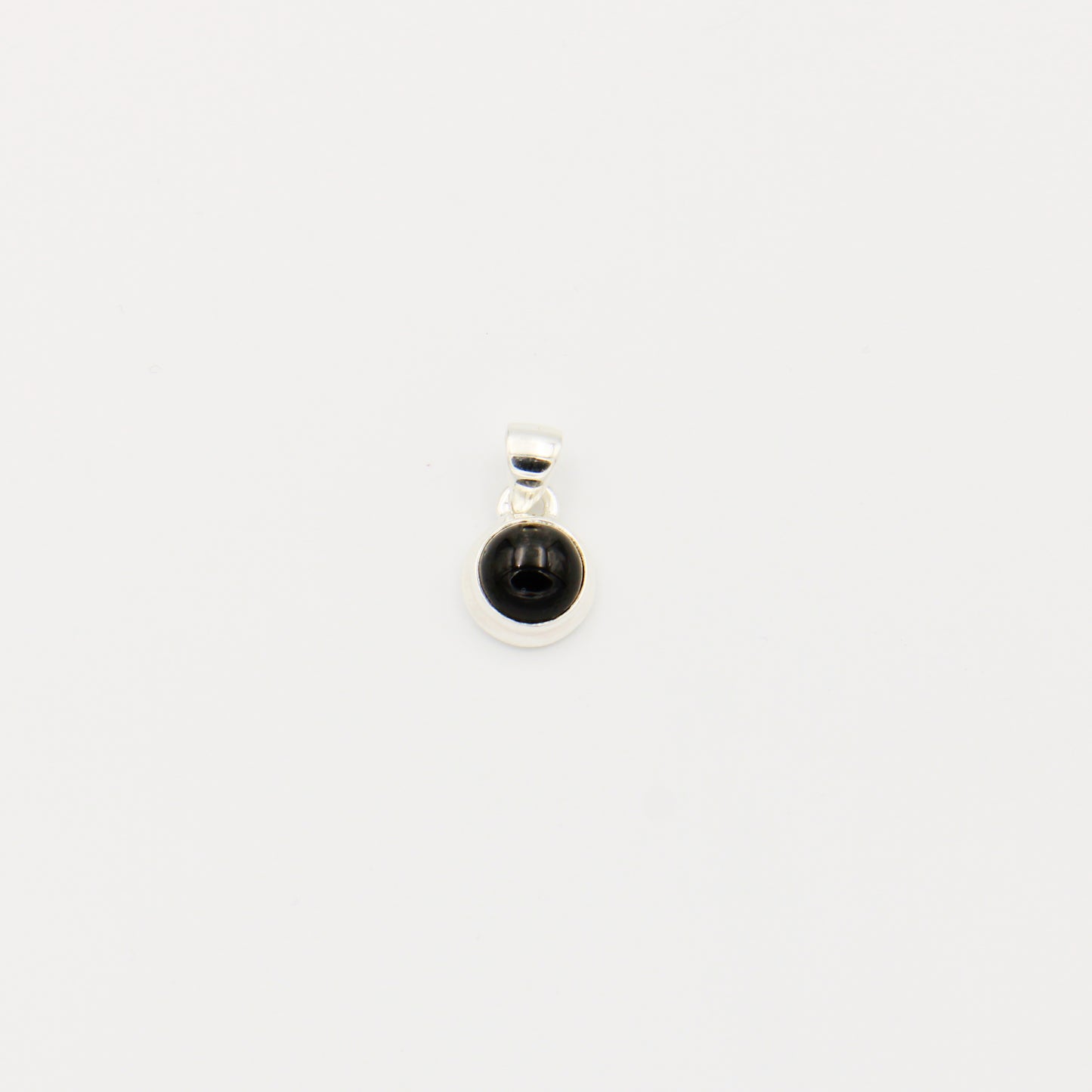 Black Star Small Round Sterling Pendant