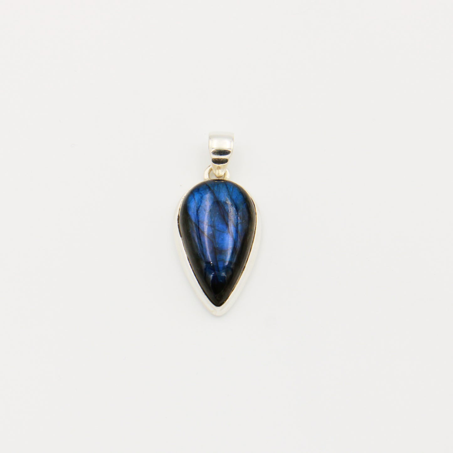 Labradorite Pear Cabochon Sterling Pendant