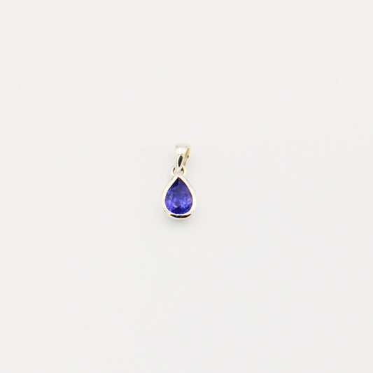 Tanzanite Teardrop Faceted Sterling Pendant