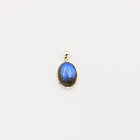 Labradorite Oval Cabochon Sterling Pendant