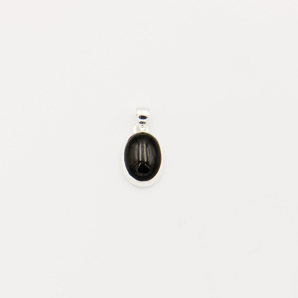 Black Star Oval Sterling Pendant