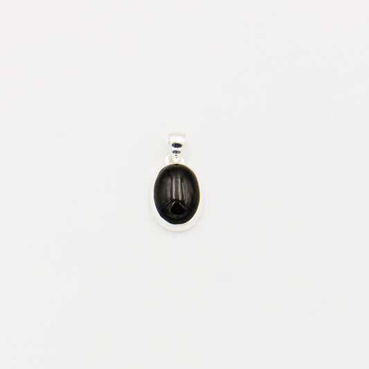 Black Star Oval Sterling Pendant