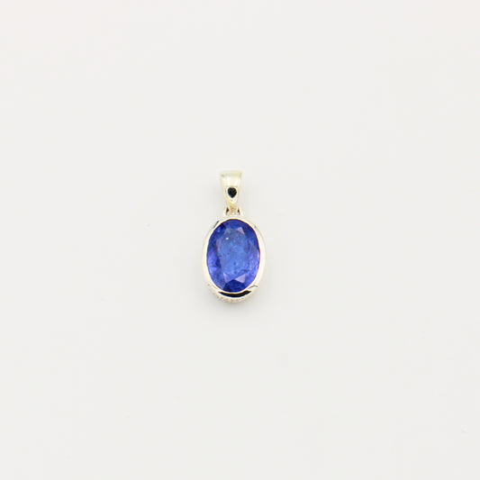 Tanzanite Oval Faceted Sterling Pendant