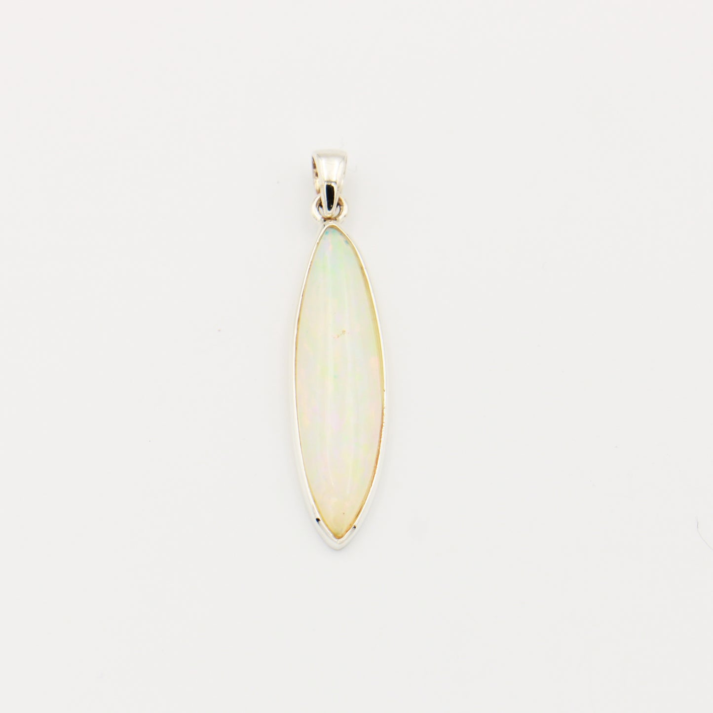 Ethiopian Opal Long Marquis Sterling Pendant