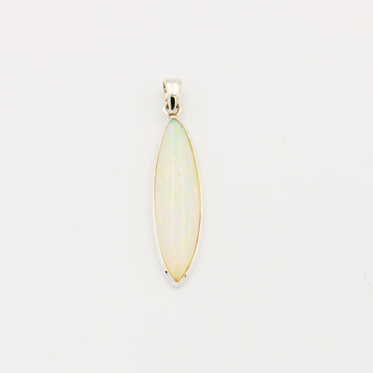 Ethiopian Opal Long Marquis Sterling Pendant