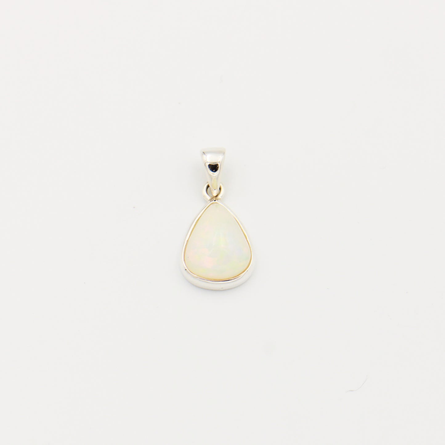 Ethiopian Opal Pear Cabochon Sterling Pendant