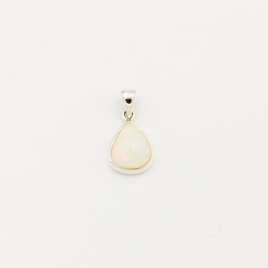 Ethiopian Opal Pear Cabochon Sterling Pendant