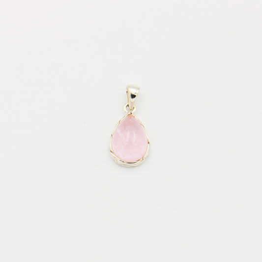 Morganite Teardrop Cabochon Sterling Pendant