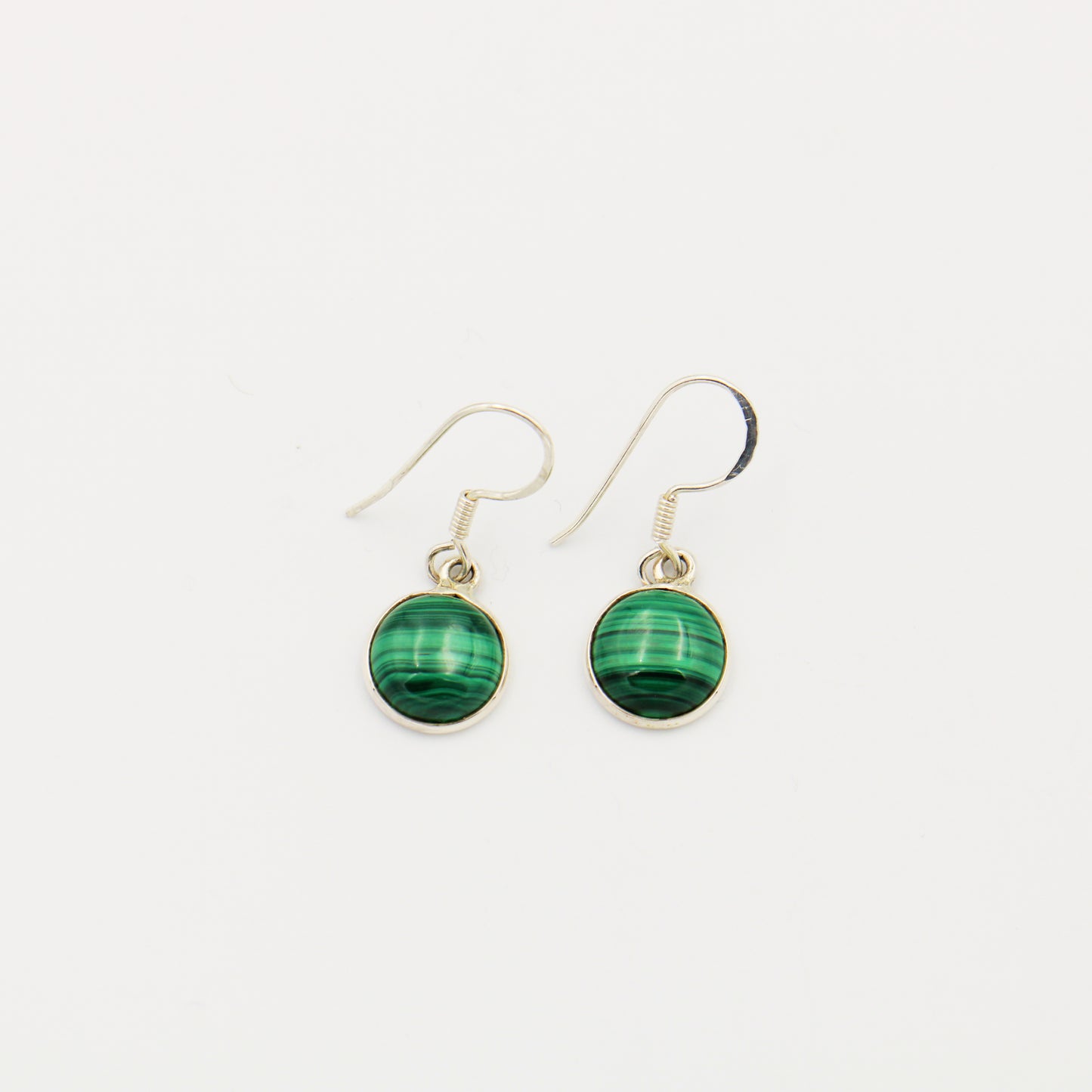 Malachite Round Sterling Earrings