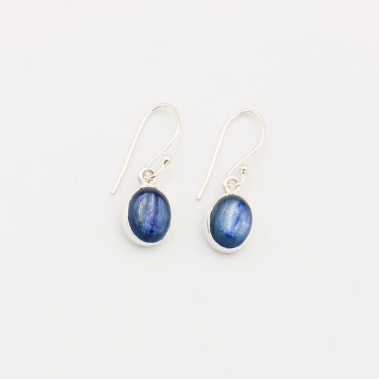 Kyanite Oval Cabochon Sterling Earrings