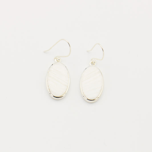 Scolecite Oval Sterling Earrings