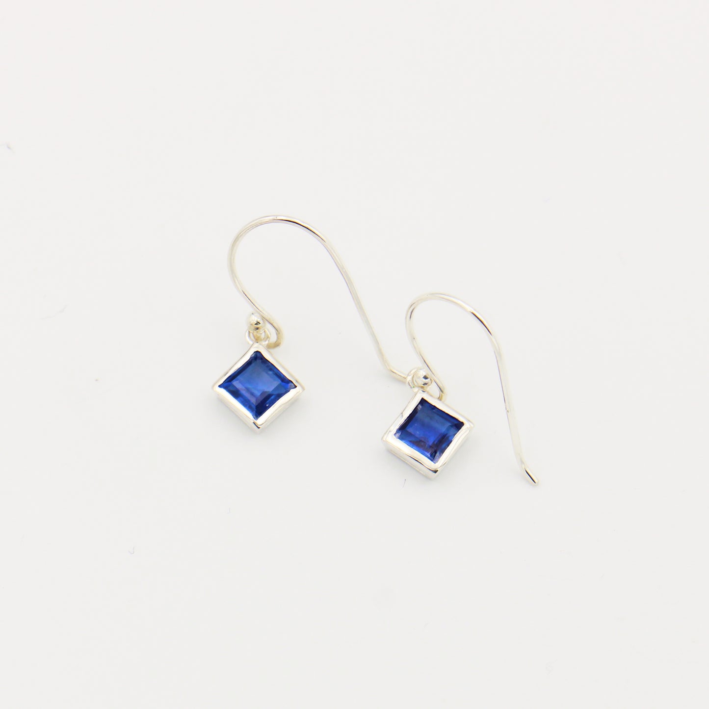 Dainty Kyanite Square Sterling Earrings