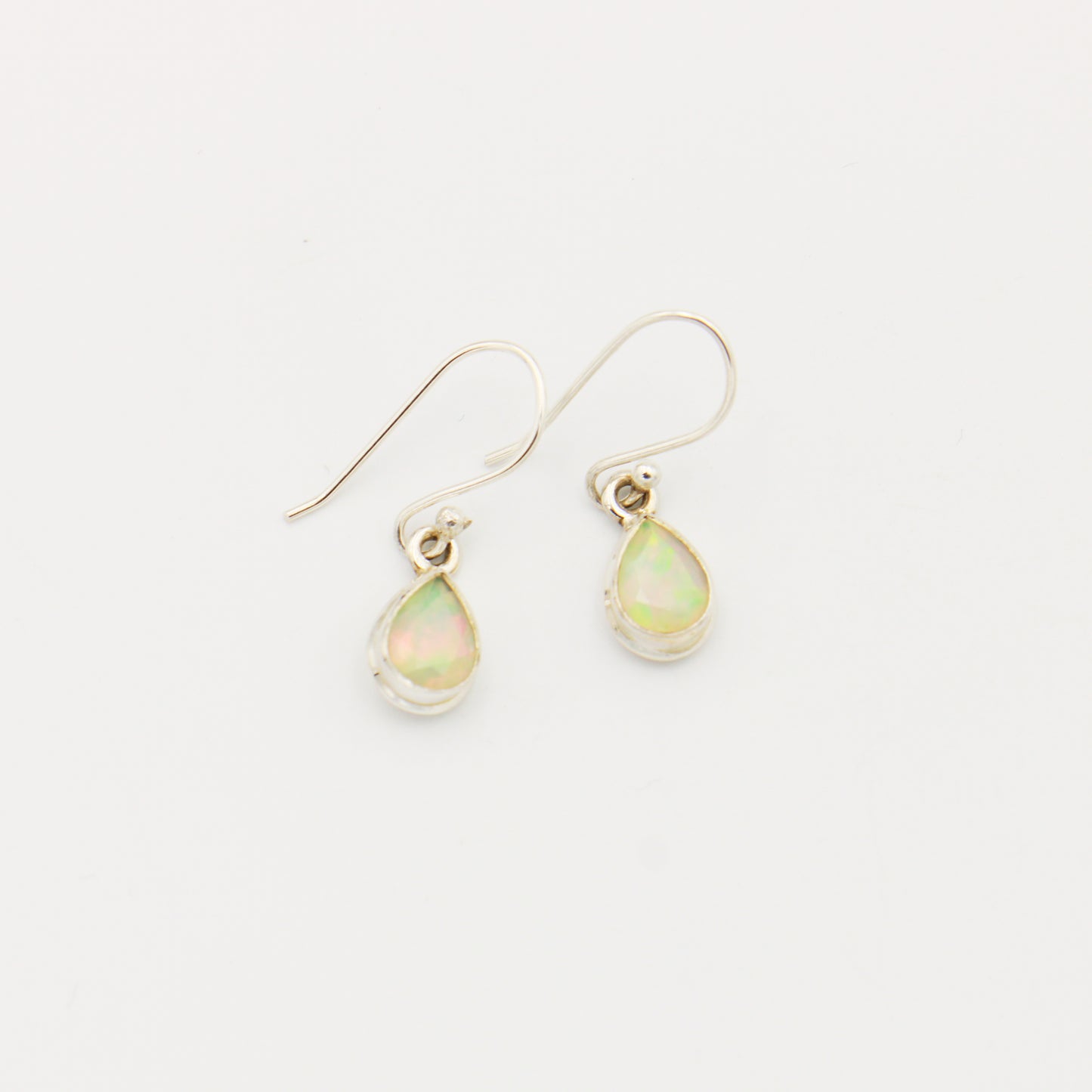 Ethiopian Opal Teardrop Sterling Earrings