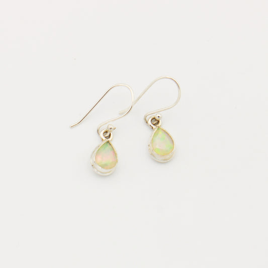Ethiopian Opal Teardrop Sterling Earrings