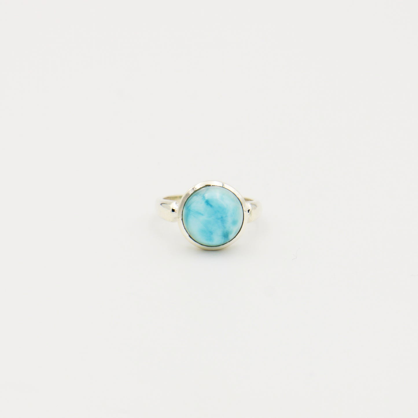 Larimar Round Sterling Ring Size 7