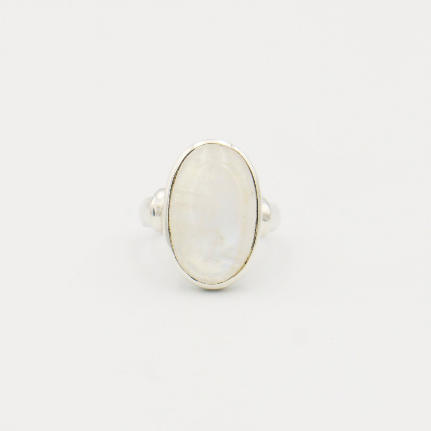 Moonstone Large Oval Sterling Ring Size 9