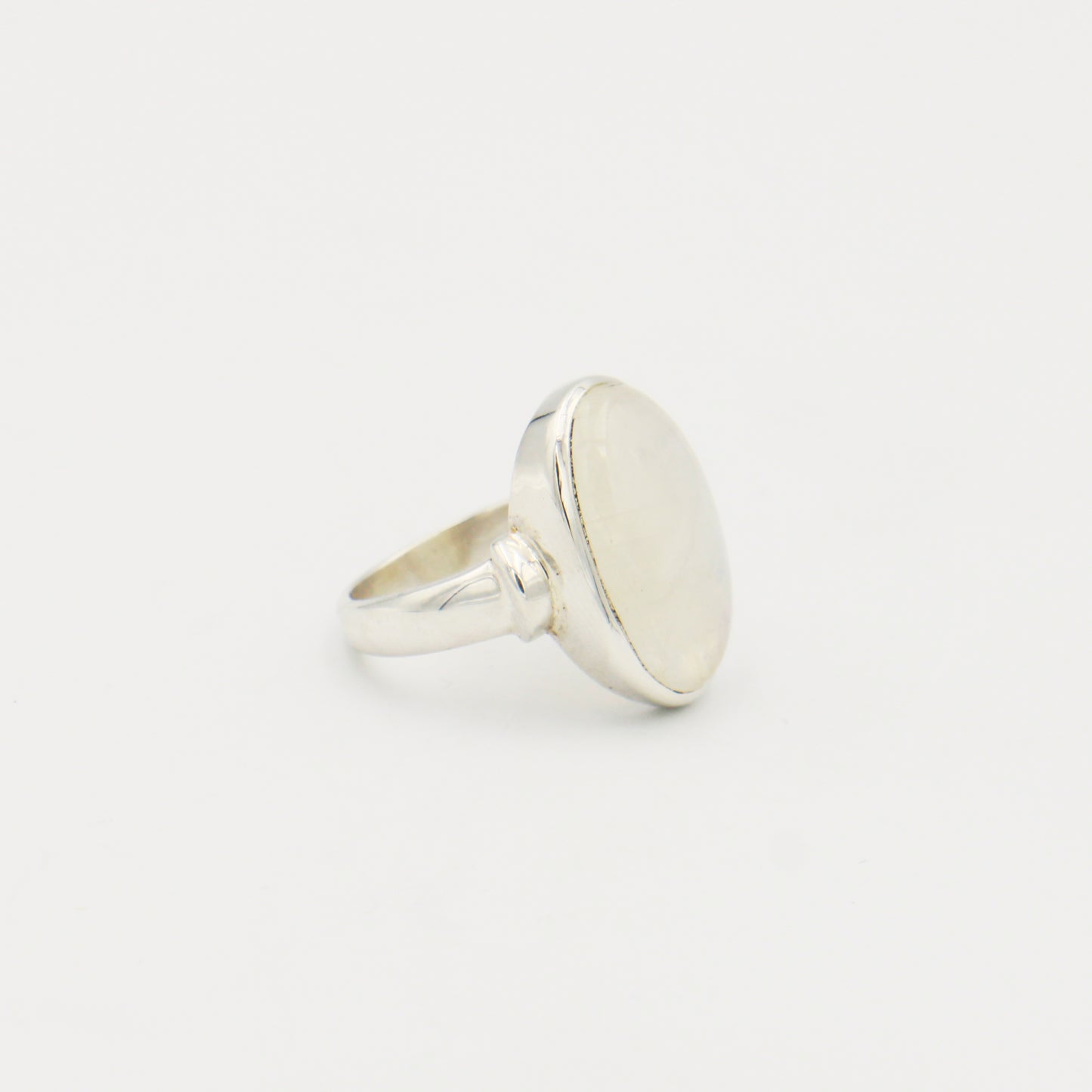 Moonstone Large Oval Sterling Ring Size 9