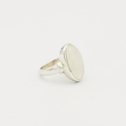 Moonstone Large Oval Sterling Ring Size 9