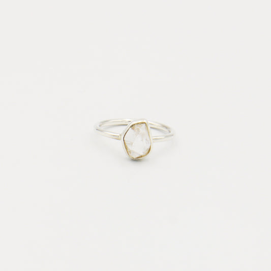 Herkimer Diamond Sterling Bezel Ring Size 8