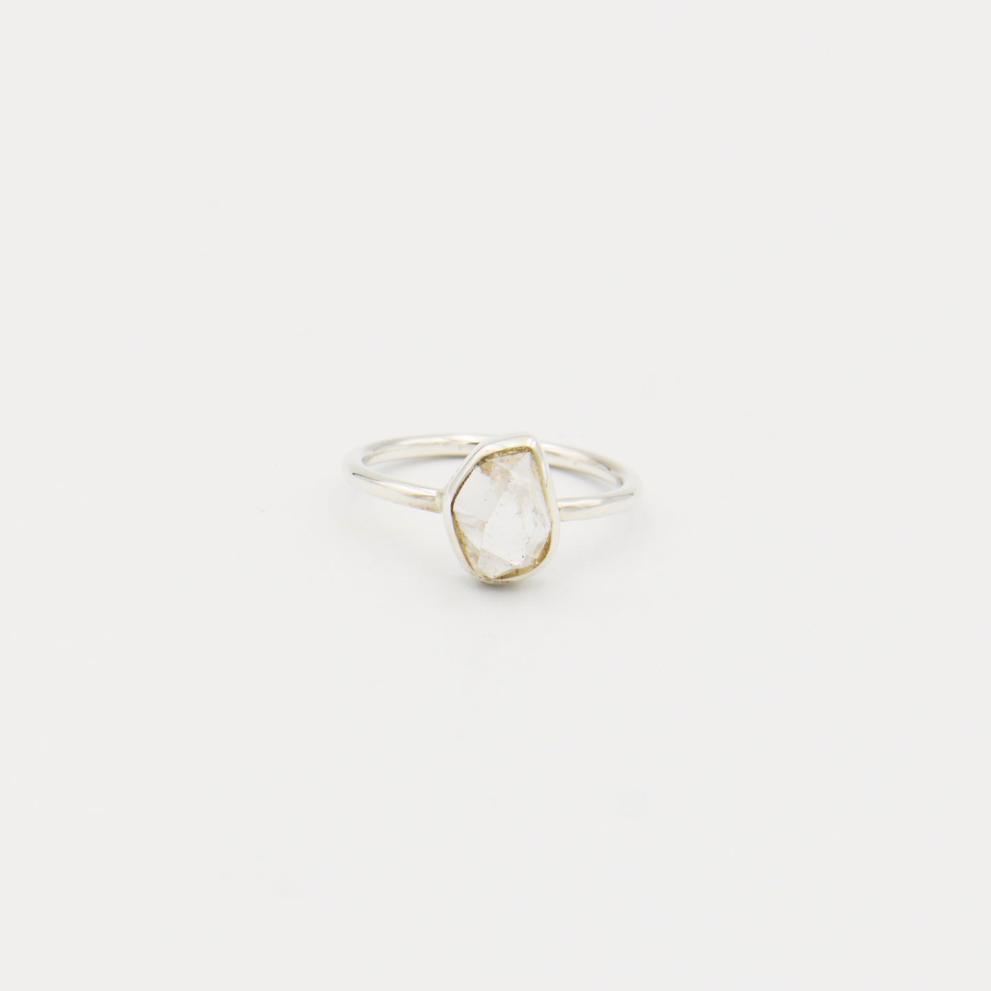 Herkimer Diamond 2 Stone Sterling Ring Size 8.5