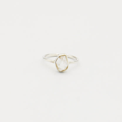 Herkimer Diamond 2 Stone Sterling Ring Size 8.5