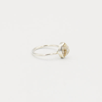 Herkimer Diamond Sterling Bezel Ring Size 8