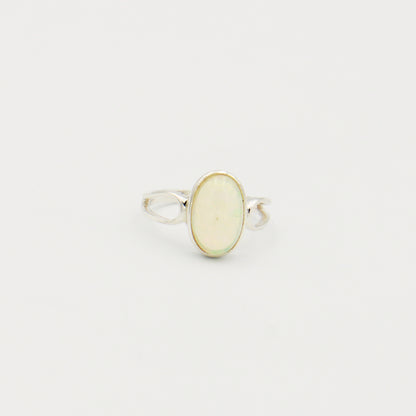 Ethiopian Opal Oval Sterling Ring Size 9