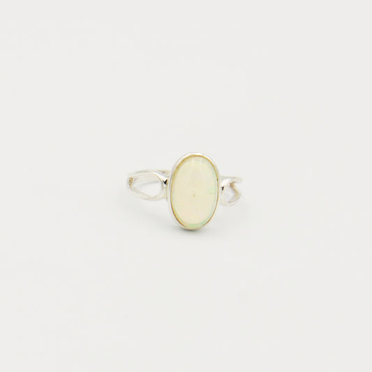 Ethiopian Opal Oval Sterling Ring Size 9