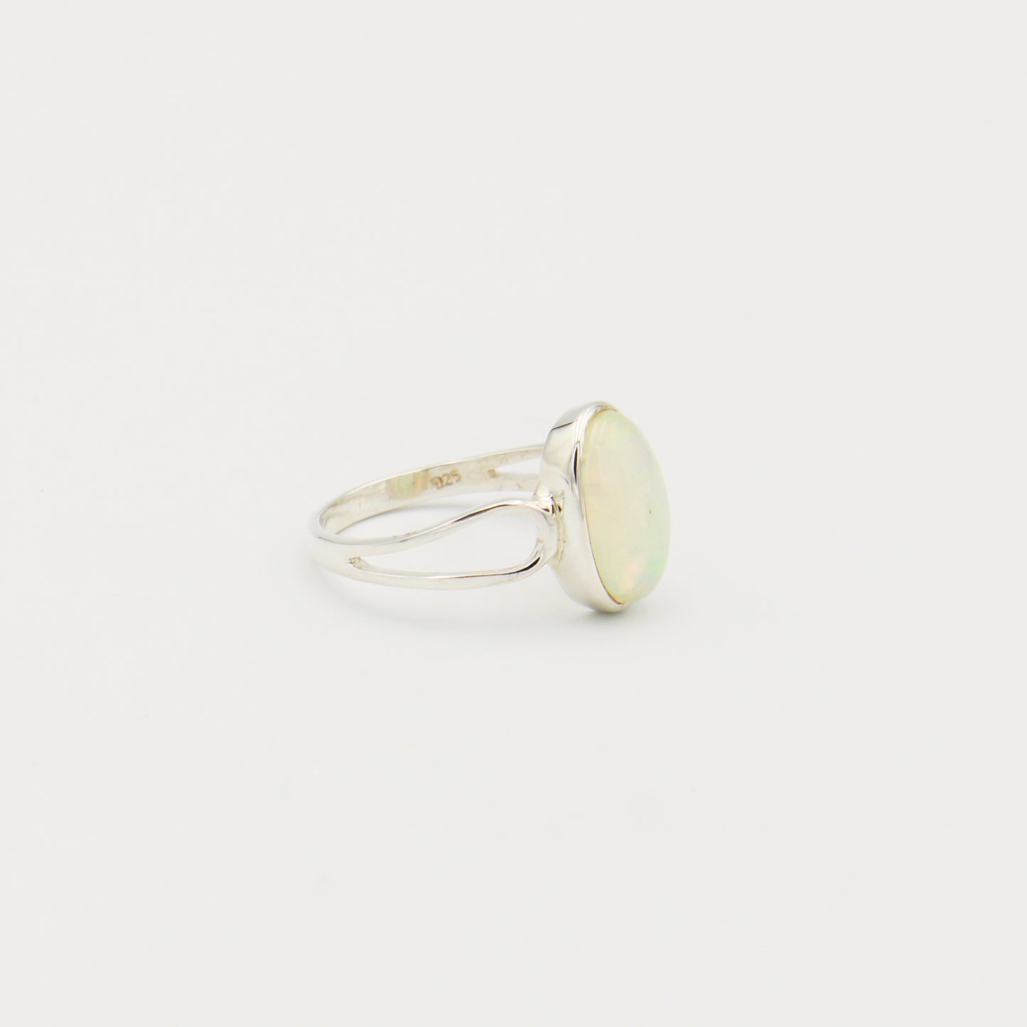 Ethiopian Opal Oval Sterling Ring Size 9