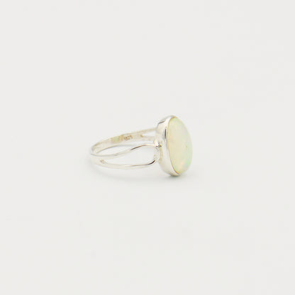 Ethiopian Opal Oval Sterling Ring Size 9