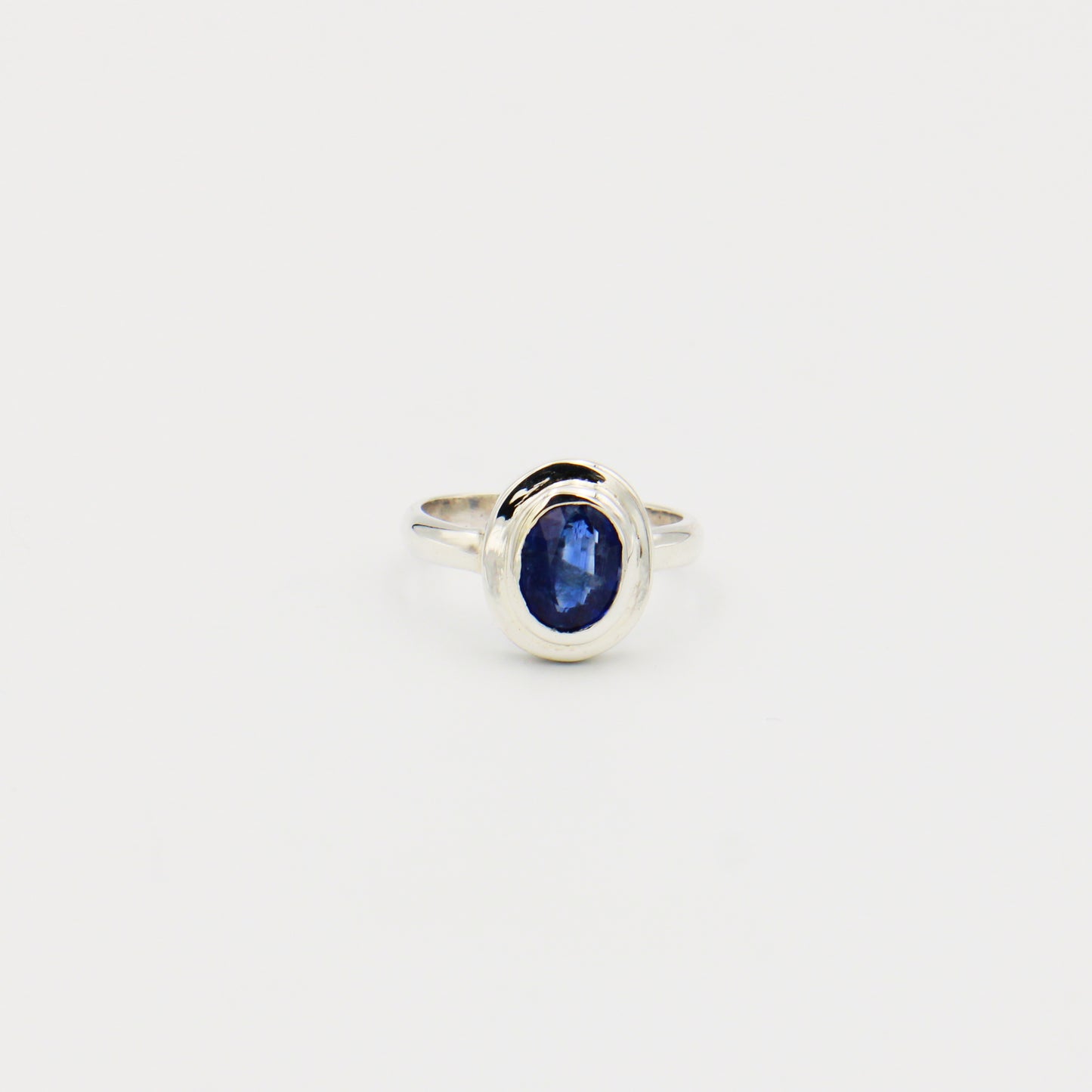 Kyanite Oval Mirror Sterling Ring Size 7