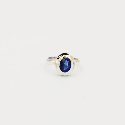 Kyanite Oval Mirror Sterling Ring Size 7