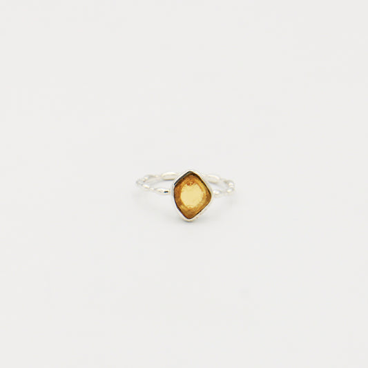 Imperial Topaz Rough Sterling Ring Size 7