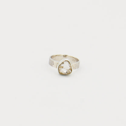 Herkimer Diamond Sterling Bezel Ring Size 5.5