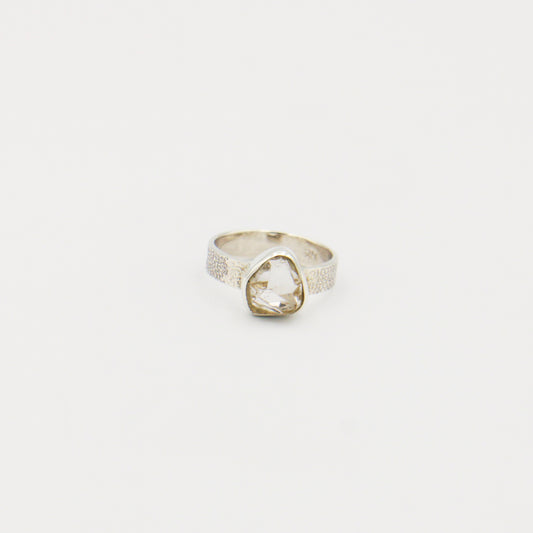 Herkimer Diamond Sterling Bezel Ring Size 5.5
