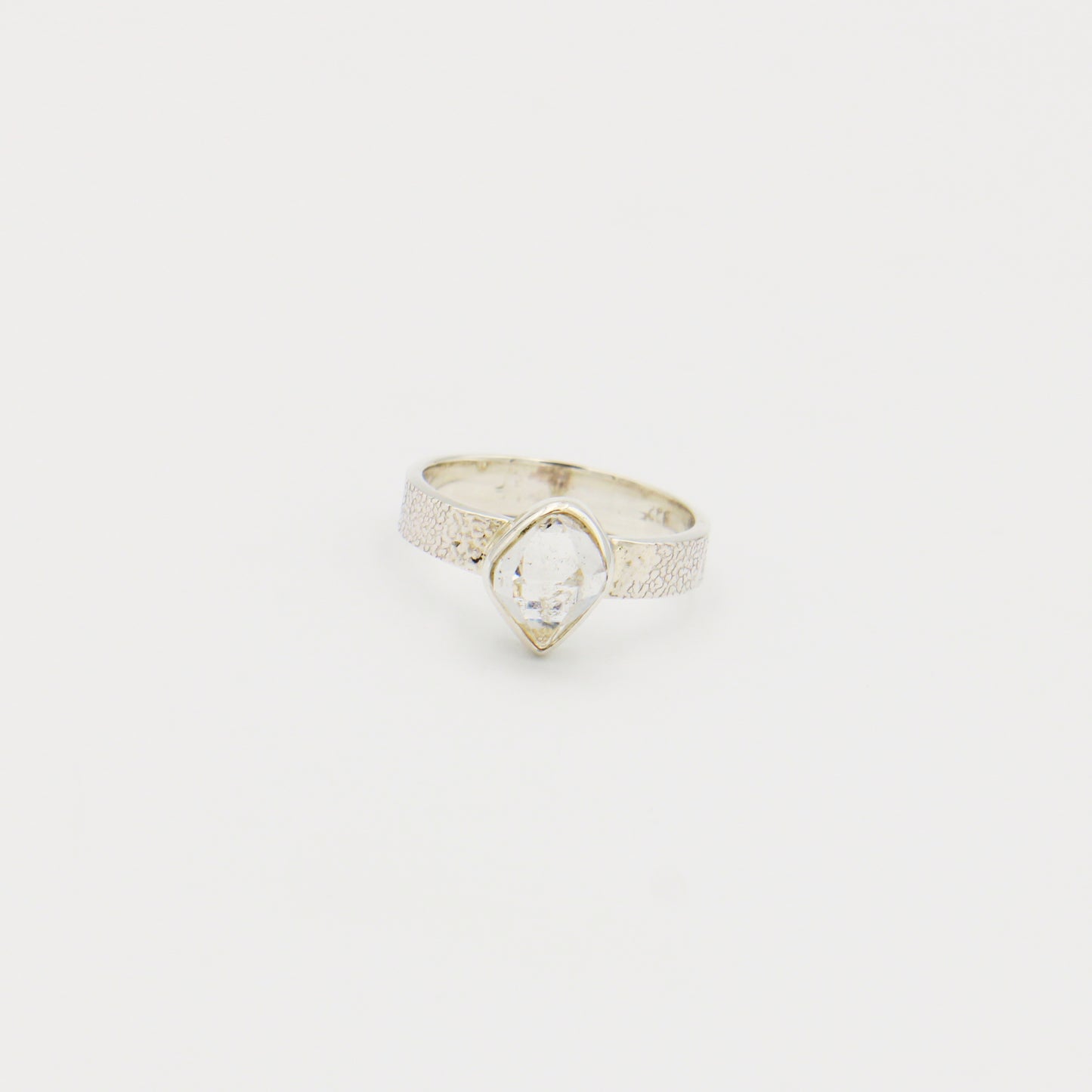 Herkimer Diamond Sterling Bezel Ring Size 7.5