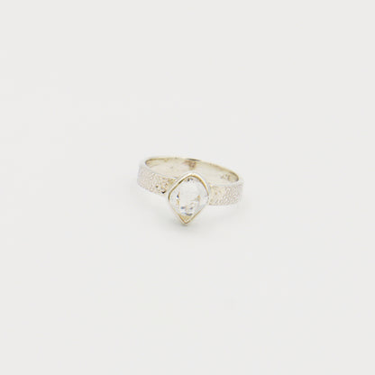 Herkimer Diamond Sterling Bezel Ring Size 7.5