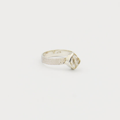Herkimer Diamond Sterling Bezel Ring Size 7.5