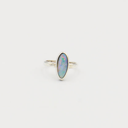 Australian Opal Marquis Doublet Ring Size 6